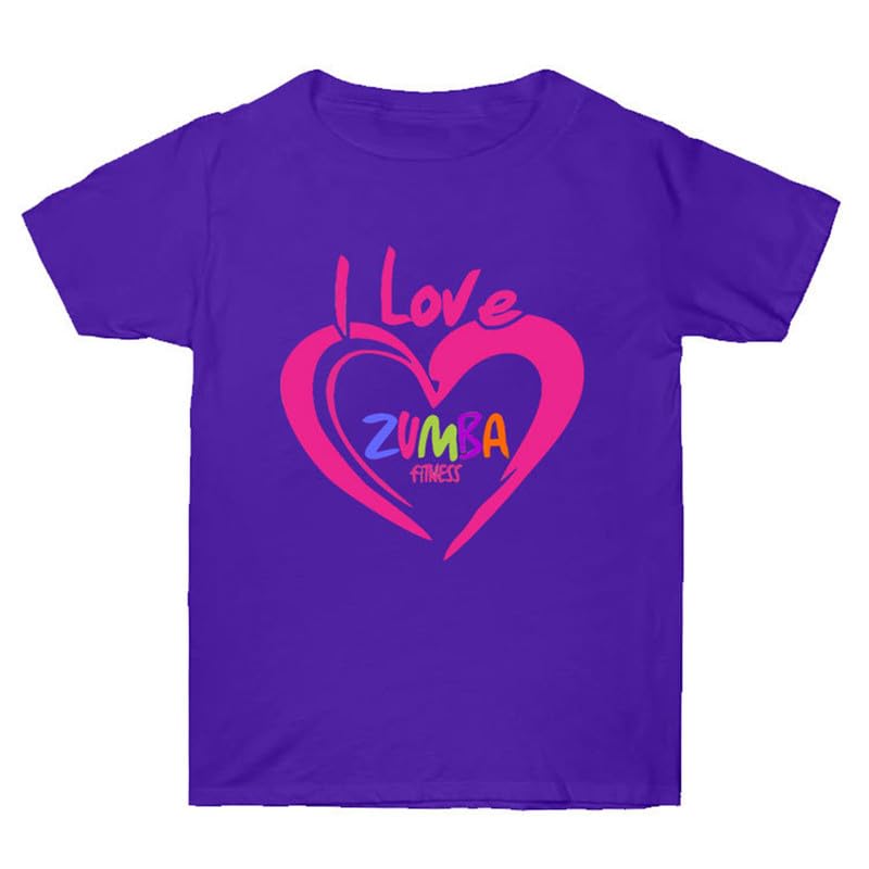Unisex Zumba Training Apparel Love Print Crew Neck Unisex T-Shirt Zumba Class Dance Fitness Short Sleeve Top I Love Zumba Printed T-Shirt