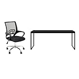 Conjunto de Mesa Studio 180 cm com Cadeira de Escritório Secretária Giratória Javix Preta