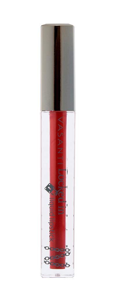 VASANTILocked in Liquid Lipstick - Lust At First Sight (Rich Red) - High Pigmented, Hydrating, Nourishing, Non-Sticky, Smudge-proof, Matte Liquid Lipstick - Natural, Organic, Paraben-Free