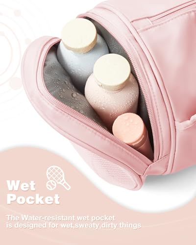 Image of Small Gym Bag for Women,Waterproof Mini Duffle Bag Womens Spotrs Workout Bags Small Travel Duffel Bag with Wet Pocket Carry on Weekender Bags for Dance Swimming,Gym,Yoga,Fitness Pink