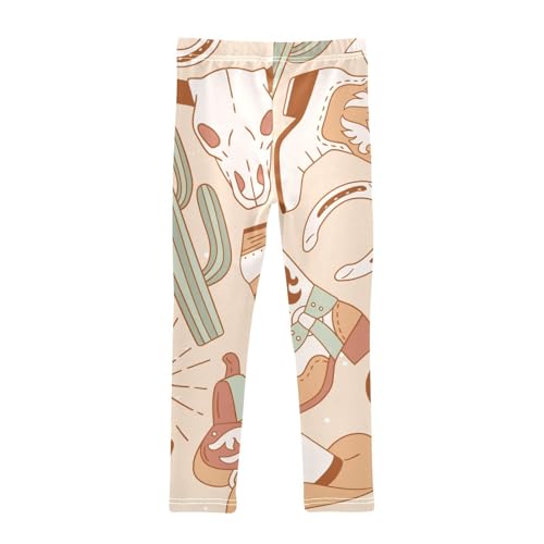 Cowboy Hat Girls Leggings,Workout Leggings for Girls Toddler Athletic Legging Size for 3-10T2