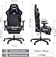 AutoFull C3 Gaming Stuhl, Ergonomisch Gaming-Stuhl mit Lordosenstütze, Höhenverstellbar & Neigungsfunktion, Gaming Stühle mit Fußstütze, 150 kg Belastbarkeit, Rennsitzdesign PU Leder (Schwarz)