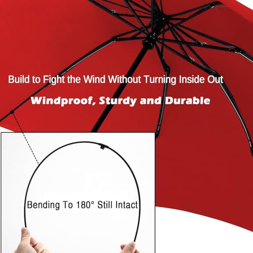 Image of LANBRELLA Portable & Folding Travel Umbrella, 3 Fold, Auto Open Close, Water Resistant, Windproof, with Carrying Handle