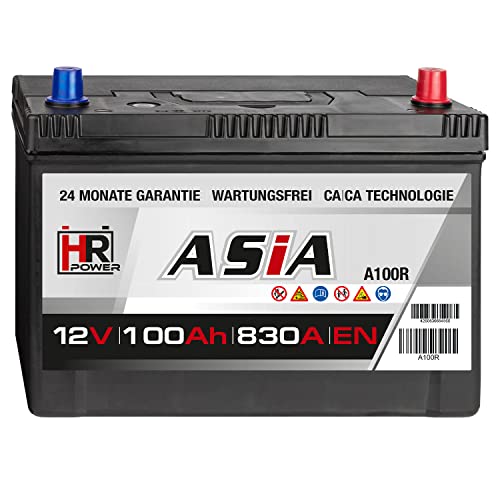 HR HiPower ASIA Autobatterie 100Ah 12V Pluspol Rechts 830A/EN Blei-Säure, hohe Startreserven auch bei Kälte HR HiPower ASIA Autobatterie 100Ah 12V Pluspol Rechts 830A/EN Blei-Säure, hohe Startreserven auch bei Kälte