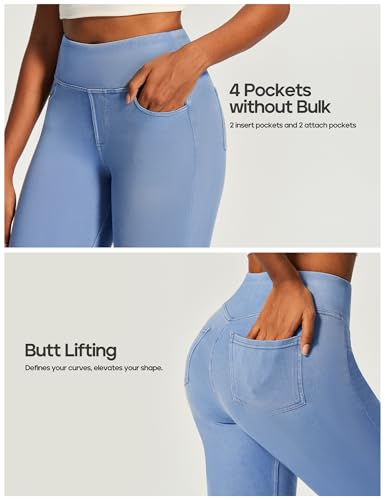 Image of Heathyoga Yoga Pants with Pockets Extra Soft Leggings with Pockets for Women Non See-Through High Waist Workout Leggings