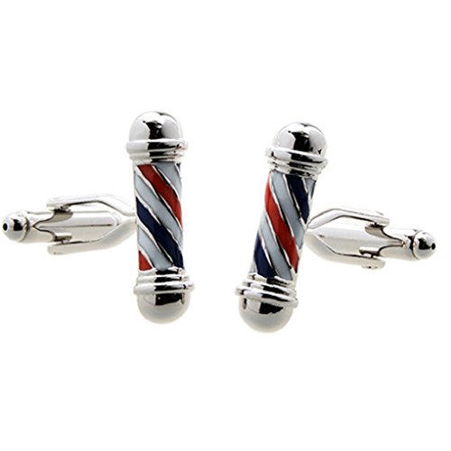Mancuernillas Barber's Pole en Caja de Regalo con Paño miniatura 3