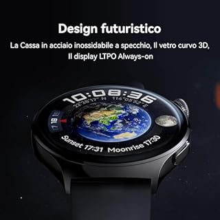 HUAWEI WATCH 4 Smartwatch,Vetro curvo 3D,Check salute Multi-Point in 1 min,eSIM,Nuovi anelli attività,Batteria fino a 14 giorni,100+ workout,Compatibile con Android e iOS,Versione italiana,Nero