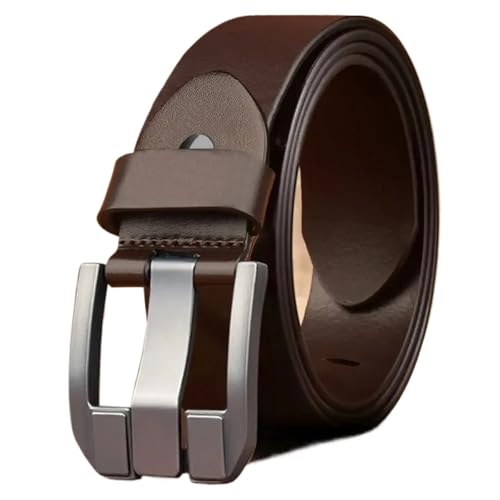 Belts for Men Leather Belt Casual Alloy Pin Buckle Versatile Waist Strap Mens Belts Belt for Men(130cm,Brown)