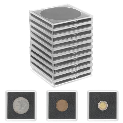 Cajas para Monedas 10 Piezas Transparente y Negro miniatura 1