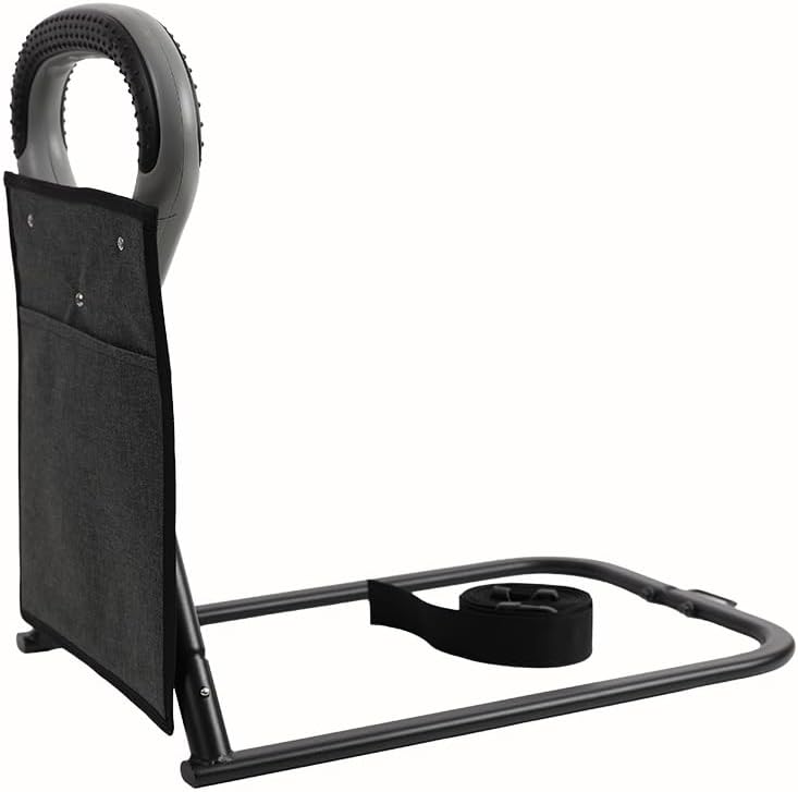 EASACE Bed Rails for Elderly Adults Safety,Adjustable Height Bed Assist Bar, Assistance for Getting in and Out of Bed,Bed Assist Rail with Storage Pocket.