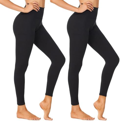 NexiEpoch High Waisted Leggings for Women - Black Tummy Control C...