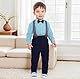 Yilaku Baby Jungen Kleidung Kleikind Anzug Hosen Hemd Strampler Hochzeit Taufanzug Festlich Bekleidungssets für Kleikind Kinder,Himmelblau,110