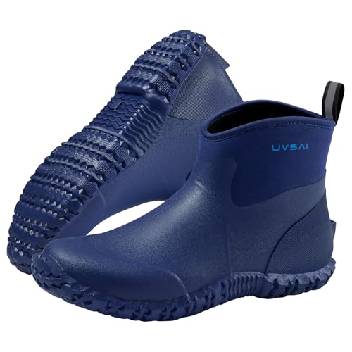 Image of Men's Waterproof 5.3-inch Ankle High Garden Shoes Rain Boots Slip-On Footwear for Gardening Farming Lawn Care Yard Work