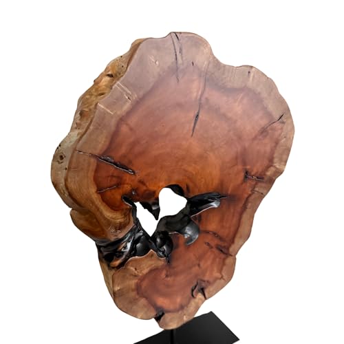 Escultura de Madera Natural Tallada Irregular para Decoración miniatura 4