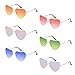 Comius Sharp 6 PCS Lunettes de Soleil, Retro Metal Frame Lunettes de Vue en Forme de Coeur, Film de Dégradé Coloré Lunettes de Vue en Or Rose, Lunettes pour Déguisements, Quotidien, Accessoires Photo