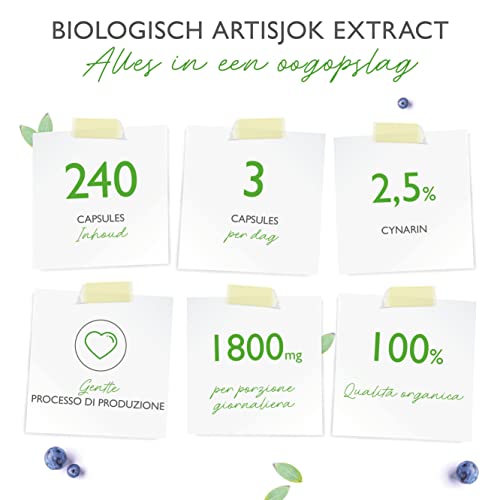 Biologisch Artisjok Extract - 240 Capsules - 1800 mg per dagelijkse dosis (2.5% Cynarine) - Echt 20:1 Artisjok Extract… - Image 3