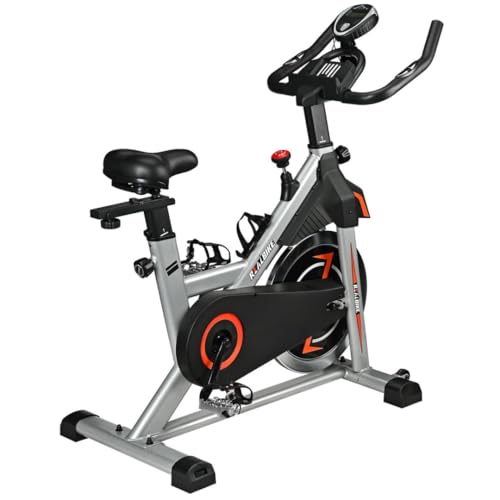 Image of Exercise Bike, Indoor Bike /Brake Pad Stationary Bike, for Family, Indoor Bike with Silent Belt Drive, Heavy Duty Flywheel, Comfortable Saddle And Upgraded LCD Display