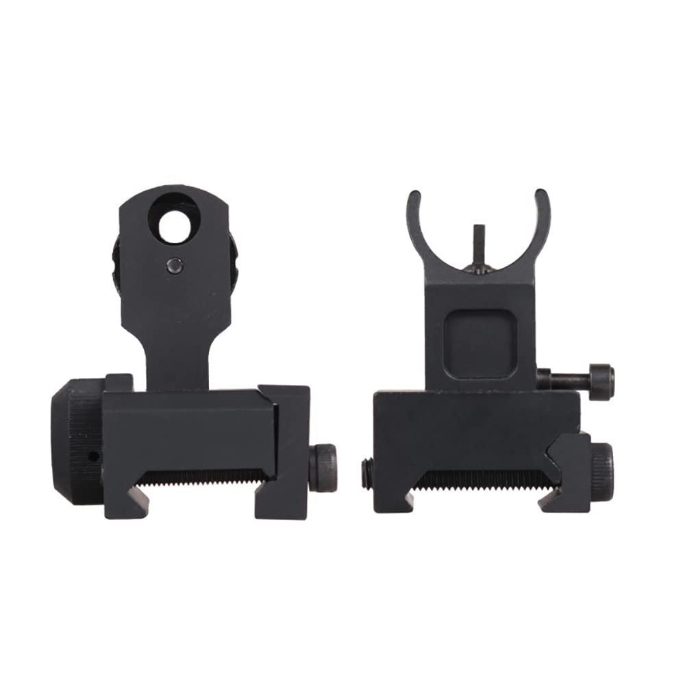 Front and Rear Flip Up Sights Set, Flip Up Backup Iron Sights for 20mm Rail