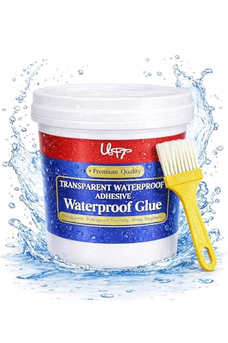 Image of Crack Seal Glue 900gm with Brush Transparent Waterproof Resin Epoxy for Roof Leakage Crack Seal Agent Roof Water Leakage Solution Water Proof Glue for Waterproofing (900ml)