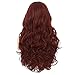 Kaneles Burgundy Curly Long Wigs for Women Wave Wig Wine Red Middle Part Wigs Heat Resistant Fiber Halloween Cosplay Party Full Wigs(Wine Red)
