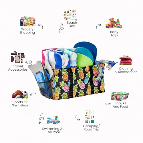 Image of Extra Large Utility Tote Bag - Oversized Collapsible Pool Beach Canvas Basket