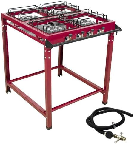 Fogão Industrial Grande 4 Bocas Alta Pressão ROA c/Mangueira