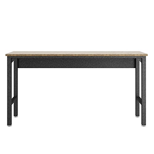 Image of Manhattan Comfort Fortress Garage Work Table, Black /Grey