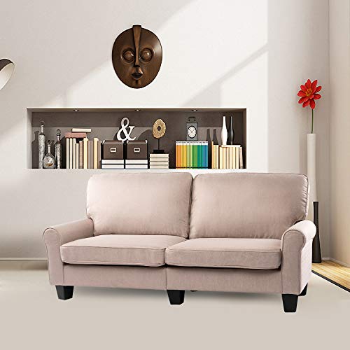 Classic Loveseat Couch Sofa Indoor, 2 Seater Sofa for Living Room, Bedroom, Linen