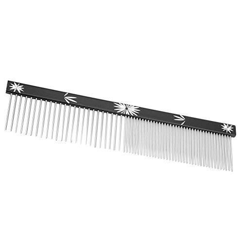 Pet Comb, Stainless Steel Pet Hair Grooming Tool, Cat for Pets Dog (Black)