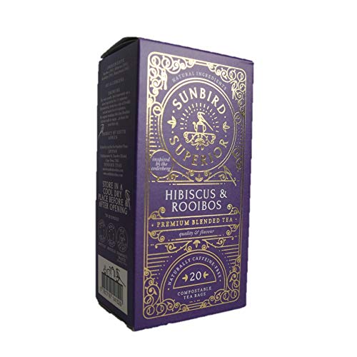 Sunbird Rooibos Hibiscus Rooibos | Té Rojo con Hibiscus | 20 bolsas de compostaje | Raro Rooibos Premium | 100% Eco… - Imagen 4