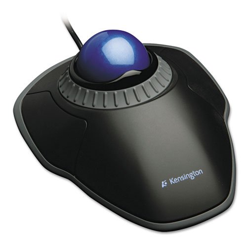 Kensington Orbit Trackball With Scroll Ring Two Buttons Black Hand-Friendly Design