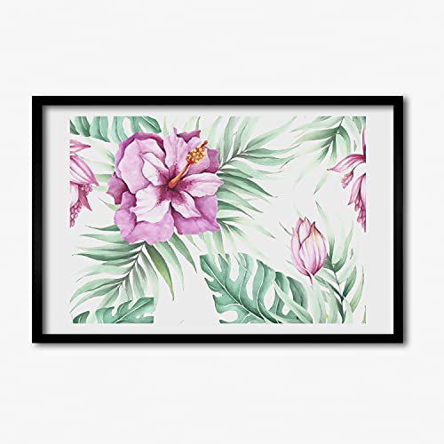 Cadre photo affiche Tulup fleurs hawaïennes pour tableau de décoration salon 60x40