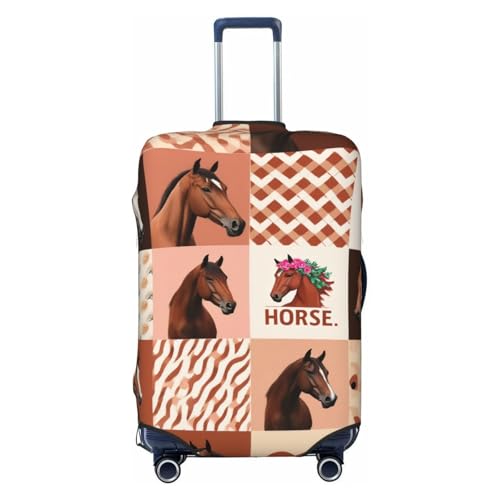 Horse Prin Luggage Cover Elastic Washable Protector Anti-Scratch Travel Suitcase Covers With Concealed Zipper For 18-32 Inch Luggage Small