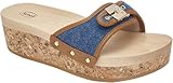 Photo Gallery scholl pescura wedge reese, sandali donna, denim cognac, 39 eu