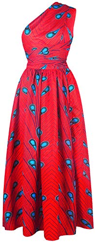 OLIPHEE Dames Afrikaanse jurken mouwloze maxi-jurk bloemenpatroon meerkleurige avondjurk elegante cocktailjurk - Image 6