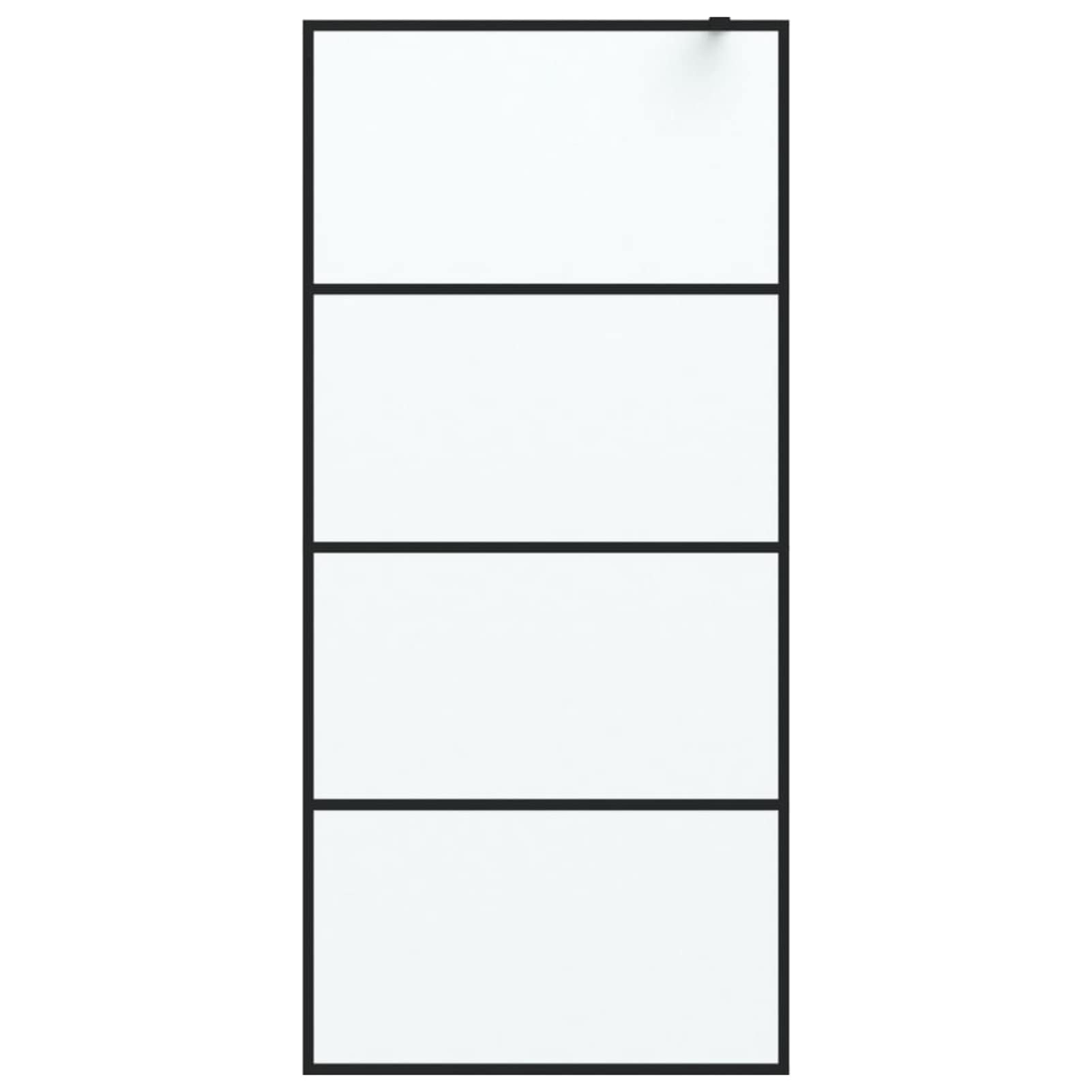 ZEYUAN Parete Doccia Walk in Nera 90x195 cm Vetro Smerigliato ESG,Parete per Doccia Walk,Box Doccia,Parete per Doccia,Cabina Doccia