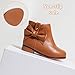 CIXVXCI Girls Boots Fashion Ankle Boots for Girls with Zipper Short Suede Booties with Bow for Toddler/Little Kids Brown US 8