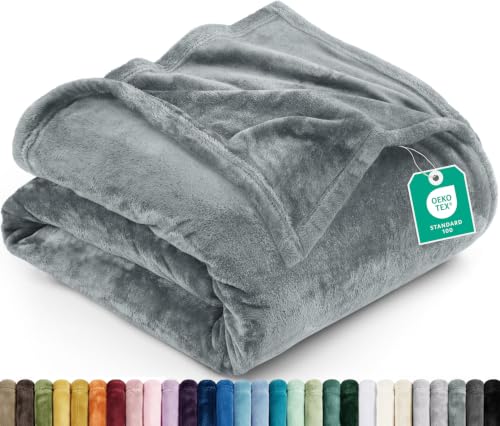 Image of Utopia Bedding Soft Fleece Bed Blanket Twin Size Ash Grey (60x80 Inch)