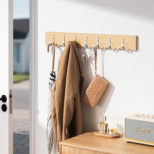 Image of Josmimic Wall Hooks Desktop Mop (10) | Screw in Metal Hanger Wall Mount, for Outdoor, Closet, Door, Bathrooms, for Backpack, Robe