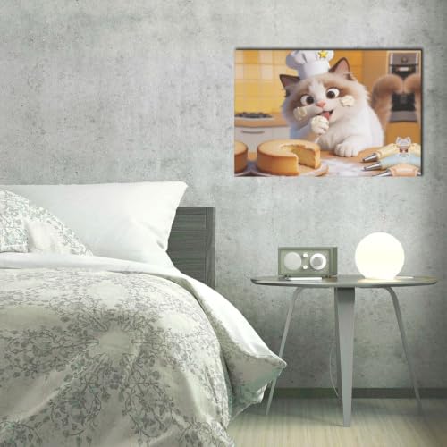 Impression sur toile chat de chef pour raviver un mur blanc vide