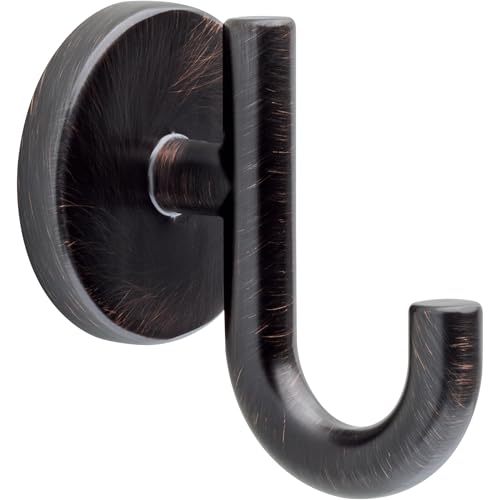 Image of Delta Trinsic (1-Pack) Towel Hooks Venetian Bronze Single Bathroom Hooks Wall Mounted for Robes & Towels Hand Towel Hook Holder Kitchen, Bathroom Accessories