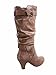 Forever Link Maggie-39 Women's Fashion Low Heel Zipper Slouchy Mid-Calf Boots Shoes (10 B(M) US, Brown)