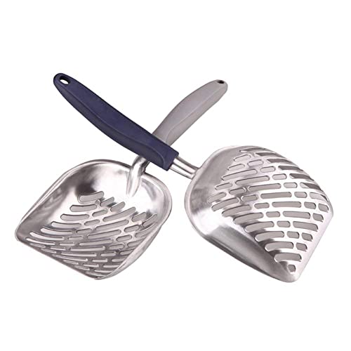 YIQI Pelle à litière pour Chat, Pelle à litière en métal Solide pour Animaux domestiques Pelle à tamiser Durable pour Animaux de Compagnie (14 po x 5,5 x 1,67 po,Envoi aléatoire Bleu, Blanc, Noir)