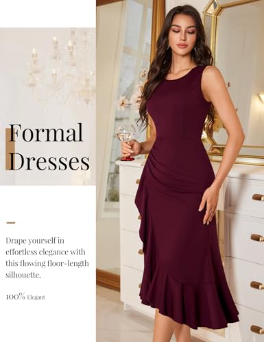 Aupuls Women Long Bodycon Fall Wedding Guest Dresses Ruffle Semi Formal Dress for Homecoming Gowns and Evening Elegant2