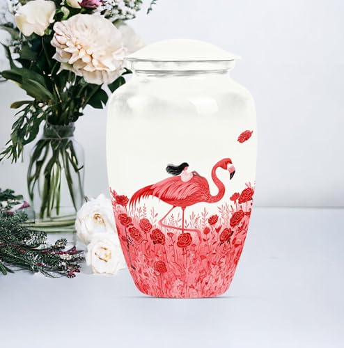 Image of Personalized Flamingo - Decorative Urns For Ashes - Burial Urns - 10 Inch - Large With Velvet Bag - Ash Urns For Human - Human Remain Urn - Cremation Urn For Ash - Memorial Urn For Mom & Dad