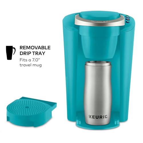 Image of Keurig K-Compact Single-Serve K-Cup Pod Coffee Maker, with 3 Brew Sizes, Smart Start Feature, 36oz Removable Reservoir, Turquoise