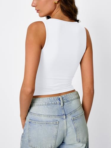 Trendy Queen Womens Tank Tops Double Lined Crop Sleeveless Going Out Camisole Summer Fashion Basic Soft Spring Clothes 20254