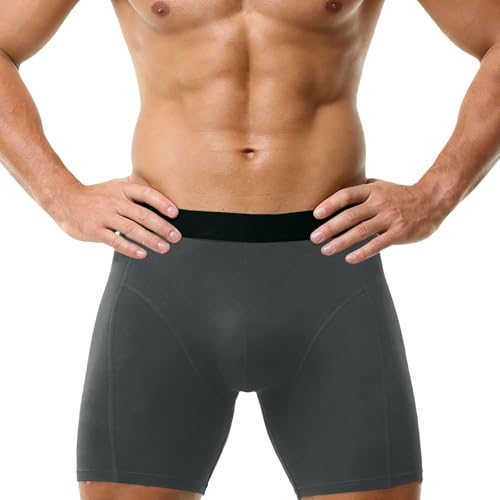 Calzoncillos de algodón transpirable gris oscuro M con ajuste ergonómico premium 4