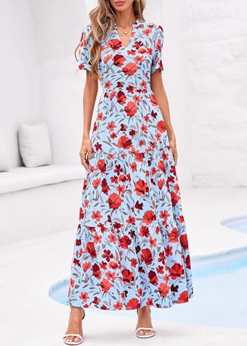 Image of KIRUNDO Womens Floral Boho Flowy Maxi Dress