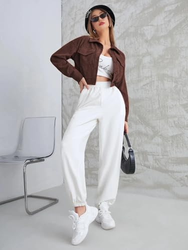 Image of SMOWKLY Womens Casual Cropped Full Sleeve Button Down Korean Style Jacket